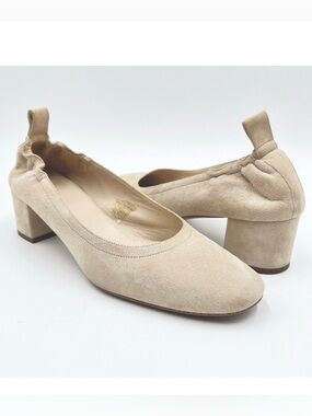 Everlane Day Heel Pumps Cream Suede Size 8.5